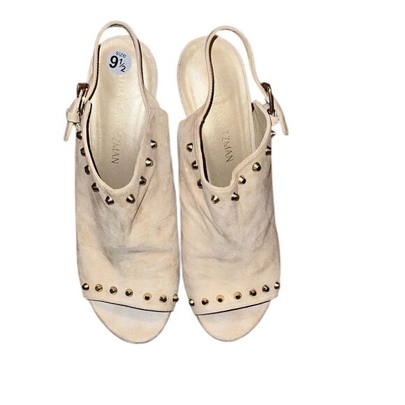 Stuart Weitzman Cream Studded Women's Shoes Size 9 1/2 - Picture 1 of 5